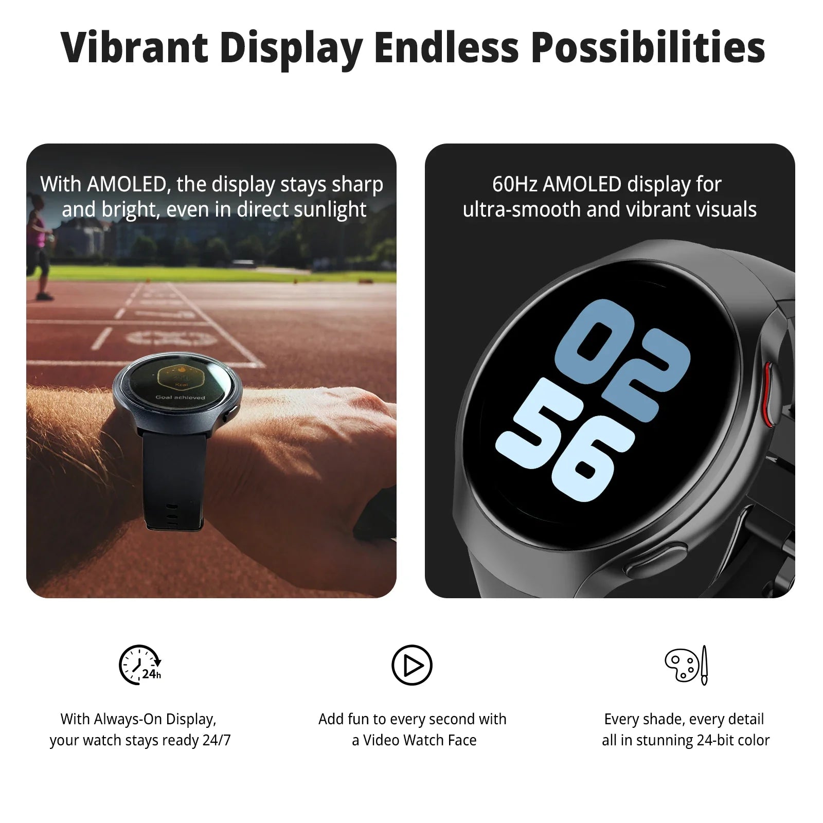 AIWR Orbit Smart Watch, GPS, 1.43'' AMOLED, AI Watch Faces ChatGPT, ENC Call, Heart Rate Monitor 5ATM Waterproof for Android iOS
