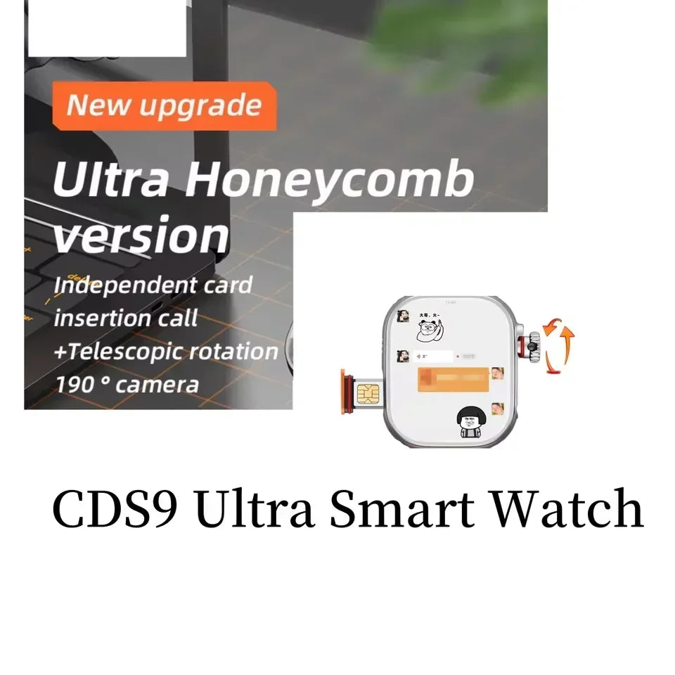CDS9 Smartwatch 2.2-inch Amoled 448*528 Screen rotating Camera GPS WIFI 4G SIM Card App Download Men's and Women's Smartwatch