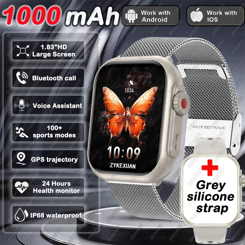 2026 Fashion Women Watch Ultra2 SE Smart Watches 1000mAh 1.85"AMOLED Full Touch Screen BT Call Smartwatch For Android IOS Ladie