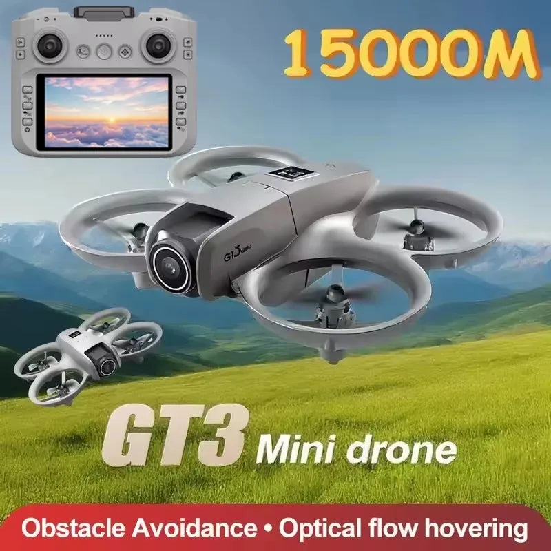 GPS 8K HD Dual Camera Brushless Motor Intelligen Obstacle Avoidance RC Quadcopter Toy Gift GT3 MAX Mini With LED Foldable Drones