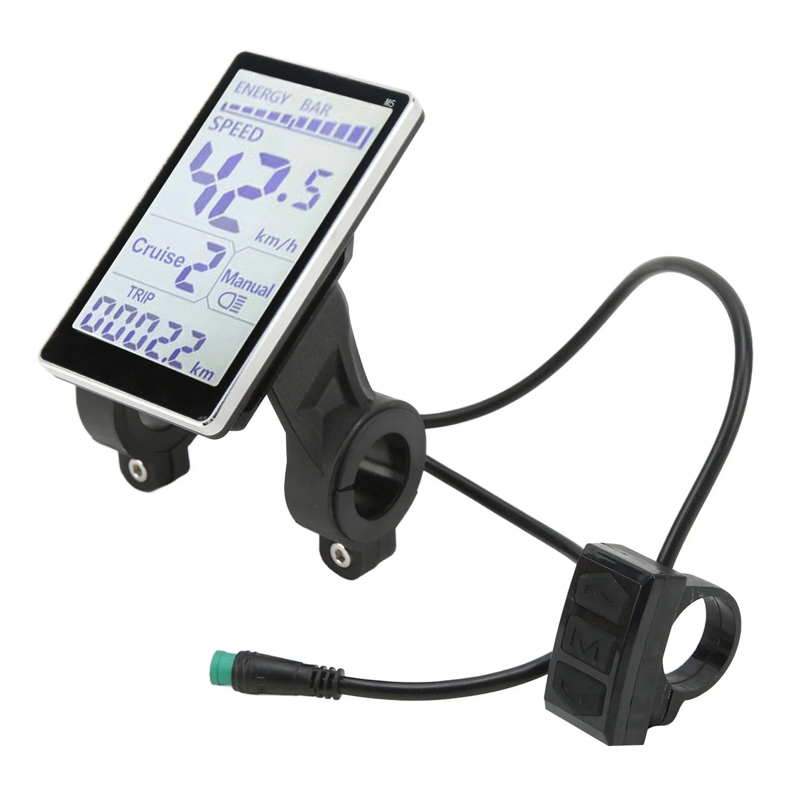 Electric Bike LCD Meter 5 Pin 24V 36V 48V 60V Universal E Scooter M5 LCD Panel Screen for 31.8 22.2mm Electric Bikes