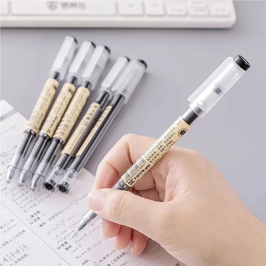 0.35mm Ultra Fine Gel Ink Pens, Quick-Drying Rollerball for Office School Writing, 12-Pack Black