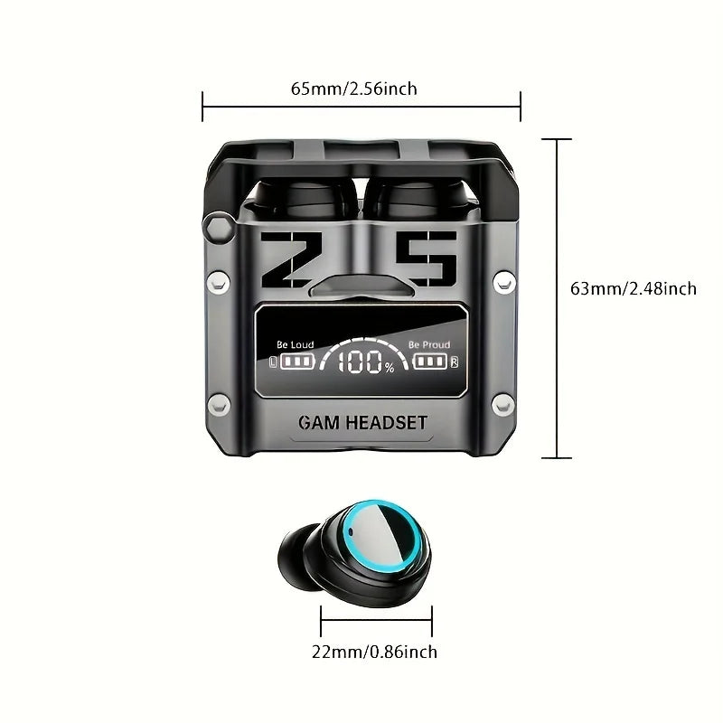 M25 TWS Wireless Headphones Bluetooth 5.3 Earbuds with LED Display Stereo, Touch Control & Noise Reduction Stereo Sound Headset