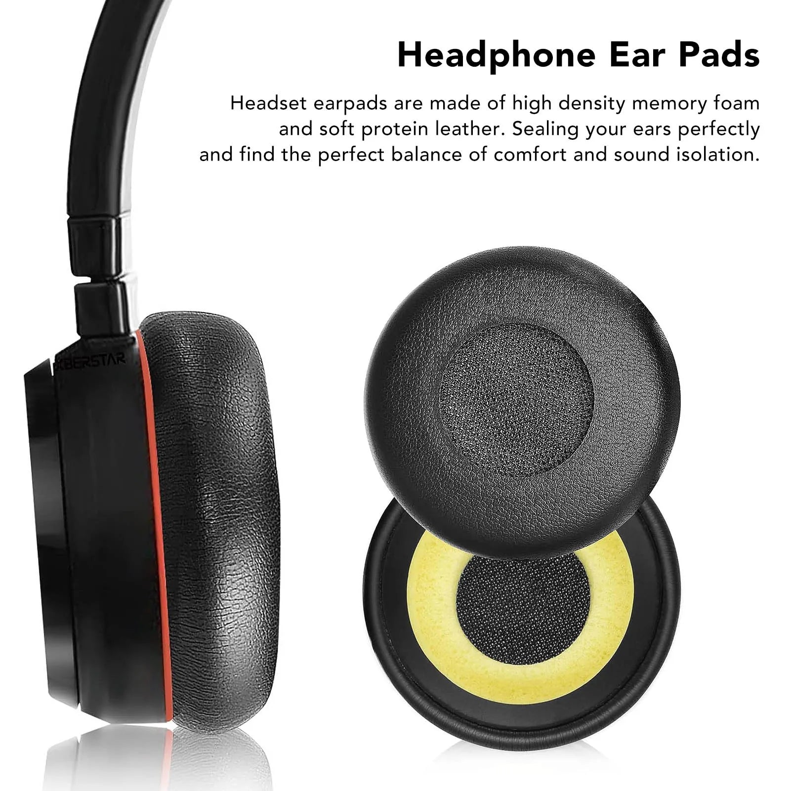 Replacement Earpads Professional Protein Leather Headphone Ear Cushions for Jabra Evolve 20 20se 30 30II 40 65 65+