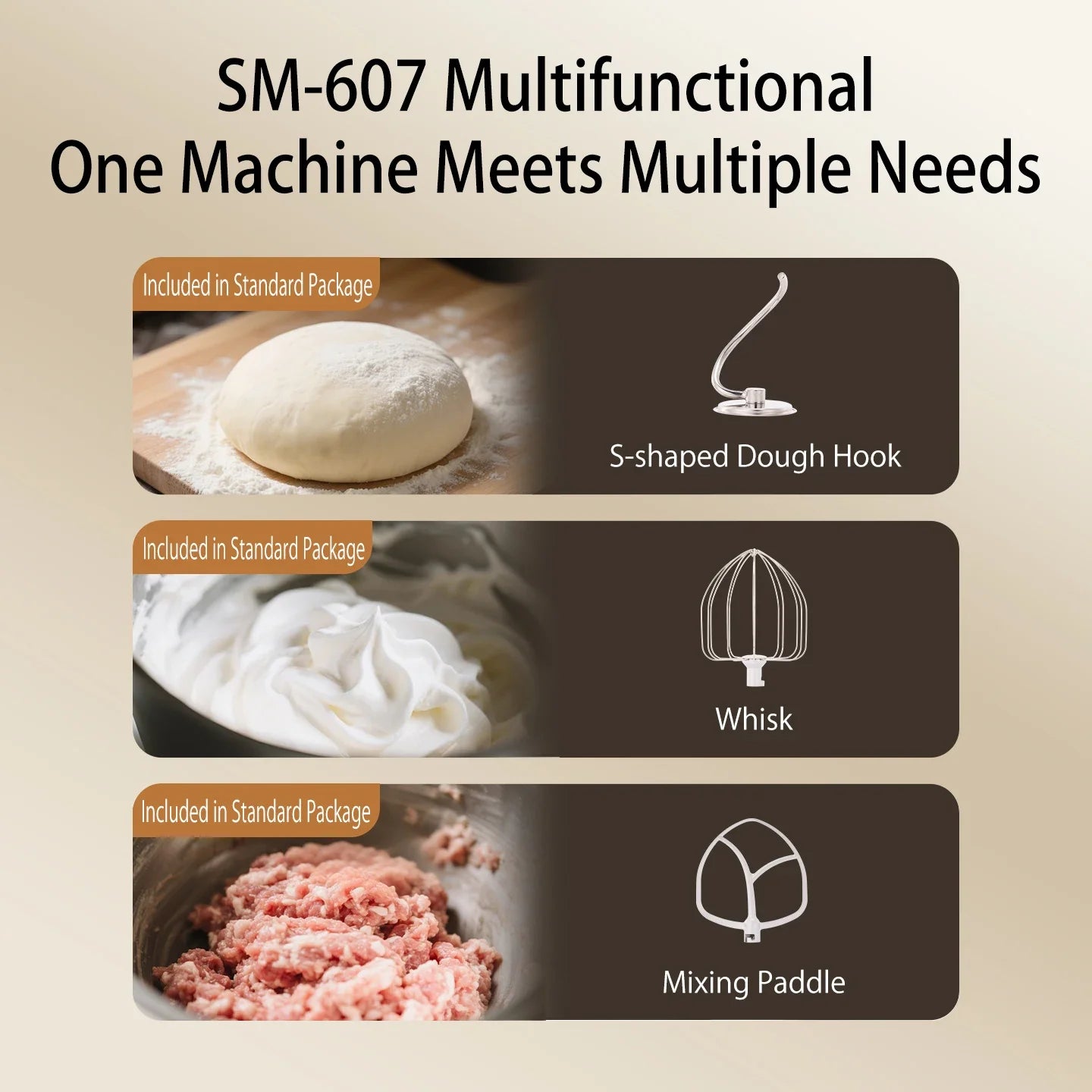 ：Shunran 8L Stand Mixer DC Motor Automatic Dough Kneader Multifunctional Mixer for Home & Commercial Baking