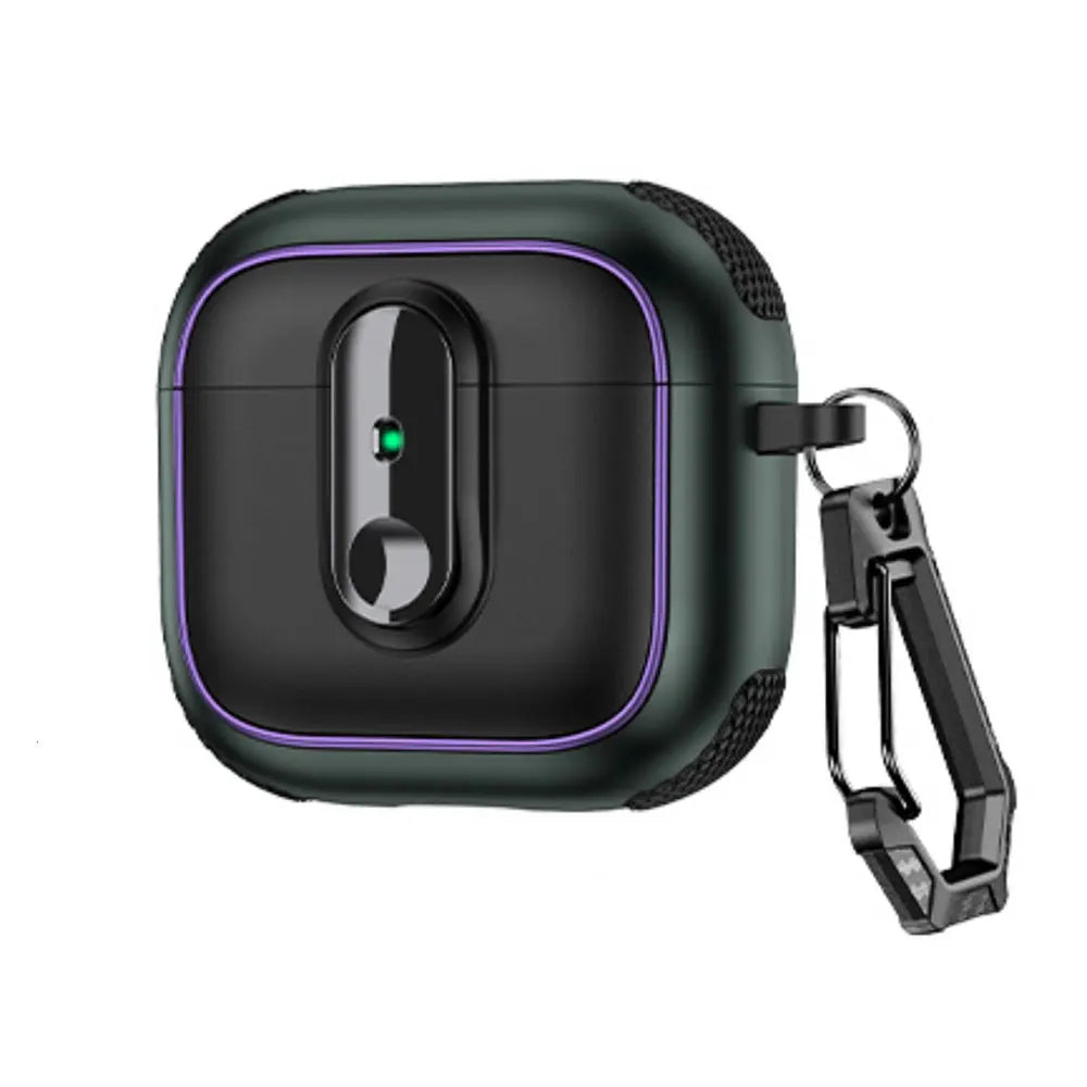2025 Armor Lock Earphone Cover For AirPods 4 Pro2 3 2 1 Case TPU PC Shockproof Headphone Box For AirPods Pro 2 2nd 4th Cases
