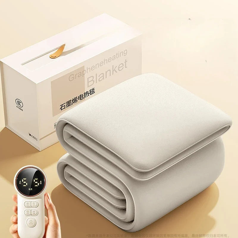 Graphene Electric Heated Blanket Dual Control Single Double Washable Home Dorm Energy Saving Fast Heating Auto Shutoff Cobertor