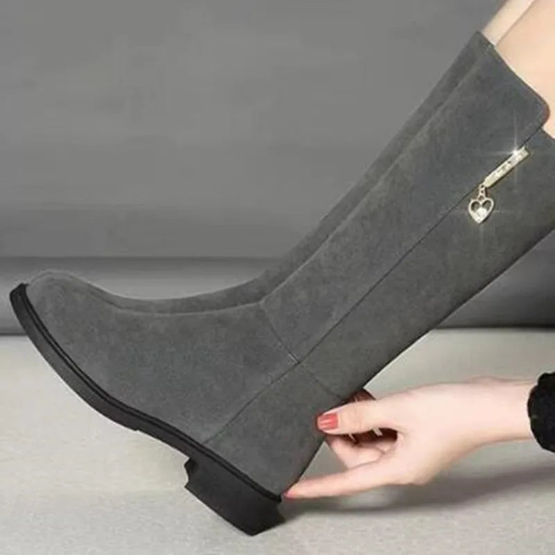 Thigh High Boot Warm Plush Snow Boots Side Zipper Snow Boots