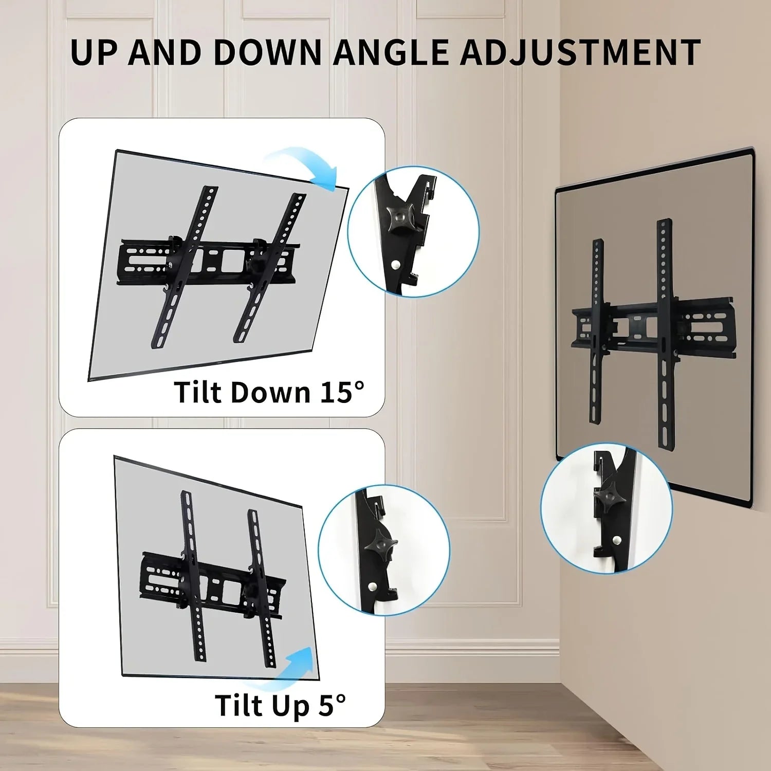 BEISHI LED LCD TV  Wall Mount Bracket 32-55 Inch Universal Tilted Adjustable TV Stand Holder Max Load 30KG VESA 400x400mm