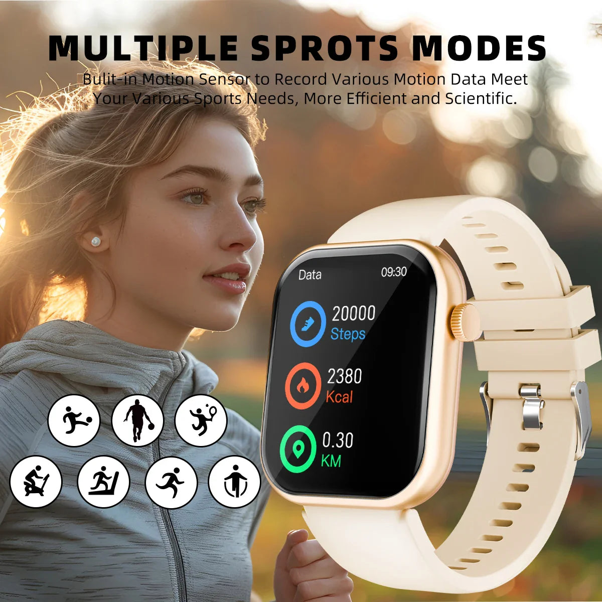 1.83“ Sports Smart Watch Men Women Call Answer Information Heart rate Blood oxygen Step for iphone Android Fitness Tracker Watch