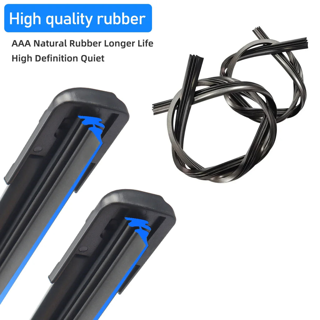1Pc Universal Front Car Wiper Blades Durable Rubber Soft Frameless Bracketless Brushes Windshield Windscreen Window Accessories