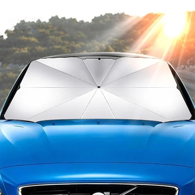 Car Windshield Sun Shade, Foldable Umbrella Sunshade/Cover for Most Cars Reflective Sunshade for Car Front Windshield