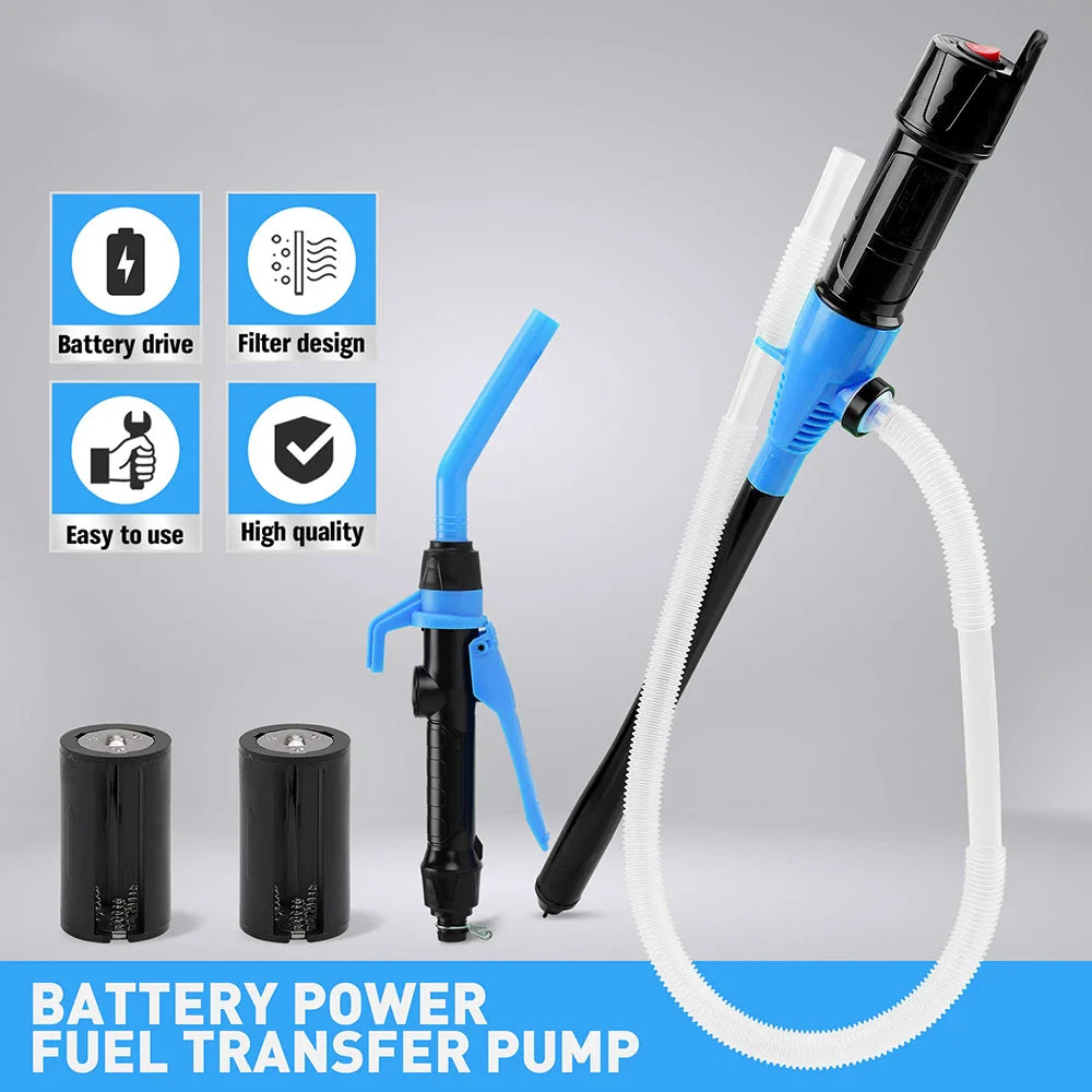 2025 Battery Powered Transfer Pump Motorcycle Car Gas Oil Pump With Flow Control Nozzle Liquid  Gasoline Pump Filter Design