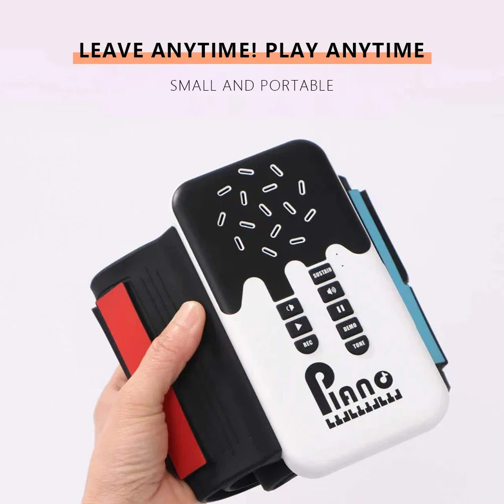 49 Keys Digital Keyboard Portable Flexible Roll Up Piano USB Input Bluetooth-Compatible Mp3 Headphone for Music Lovers Beginners