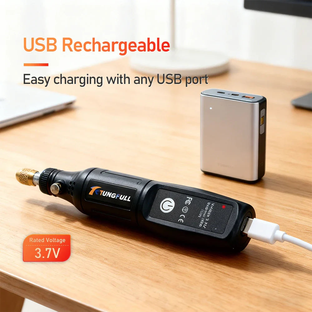 3.7V Mini Cordless Rotary Tools Electric Drill Woodworking Electric Engraving Pen for Jade Jewelry Wood Carving Nail Art