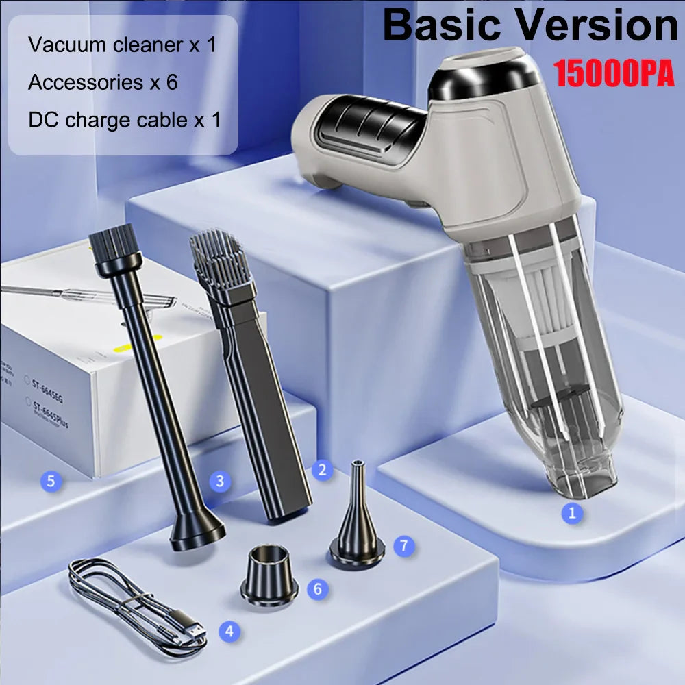 95000PA Car Vacuum Cleaner Strong Suction Vacuum Cleaner 2in1 for Car Home Wireless Portable Handheld Vacuum Cleaner Blower