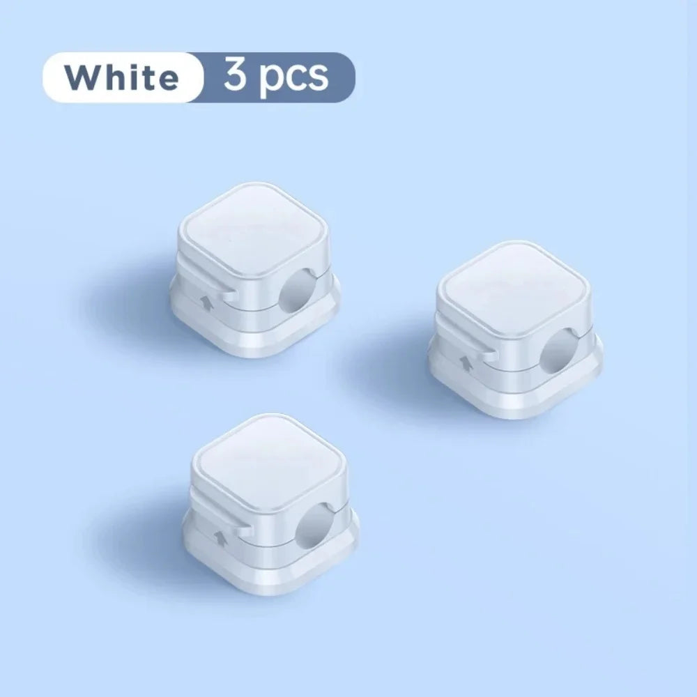 1/3/6 PCS Cable Management Magnetic Cable Organizer Wire Keeper Wall Data Cable Clips Winder Adjustable Cord Holder Under Desk