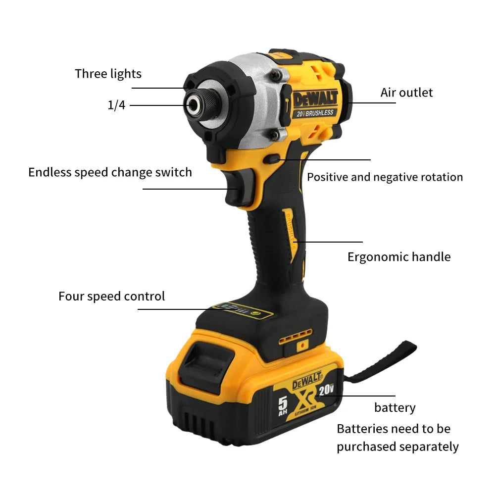 Dewalt DCF860 Lightweight Electric Screwdriver Power Tool Utilizing 20V Battery Compact And Powerful Brand Screwdriver
