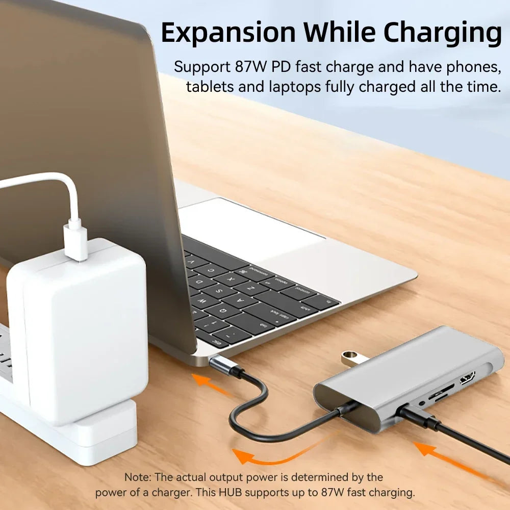 4K 30Hz USB C Docking Station Type C to HDMI-compatible VGA RJ45 Adapter USB 3.0 HUB Splitter For Laptop Macbook Air M1 iPad Pro