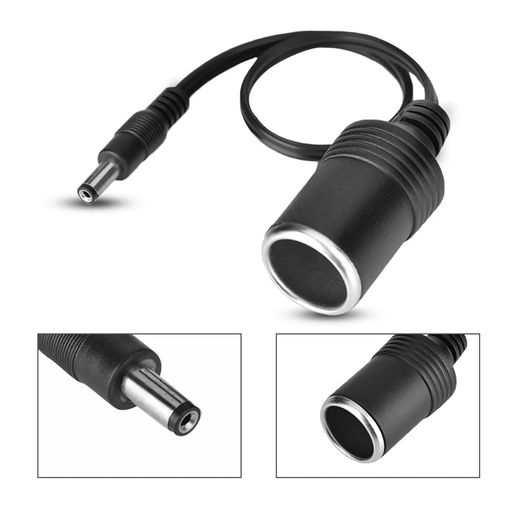 DC 5.5 x 2.1mm Female Plug to Car Cigarette Lighter Female Socket Power Supply Cable