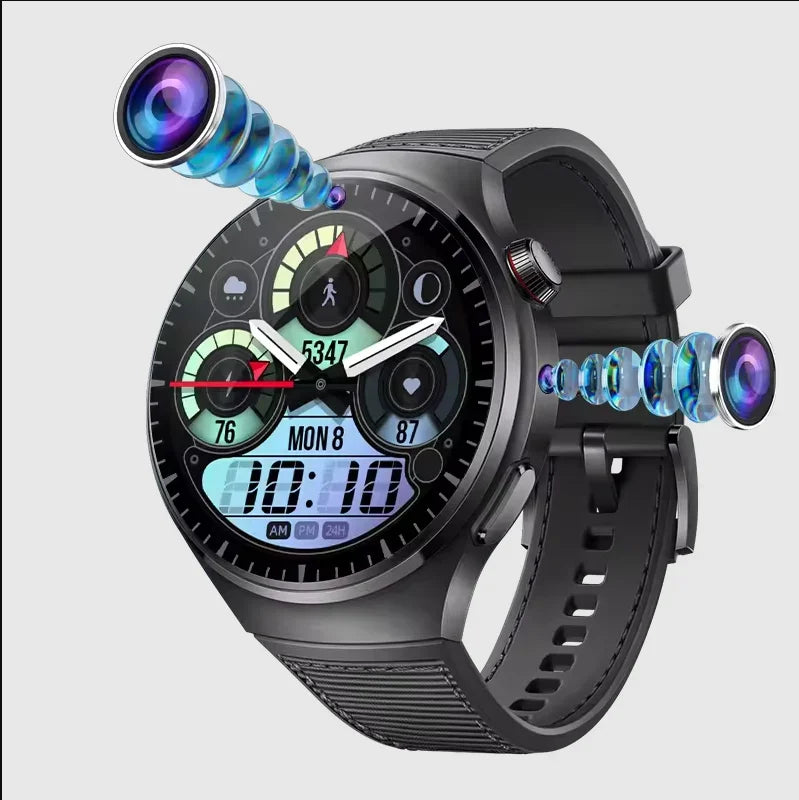 4G AMOLED Smartwatch B14 HD Dual Camera Wifi Video Call Bluetooth SIM card Google PLAY app Download Waterproof smartwatch