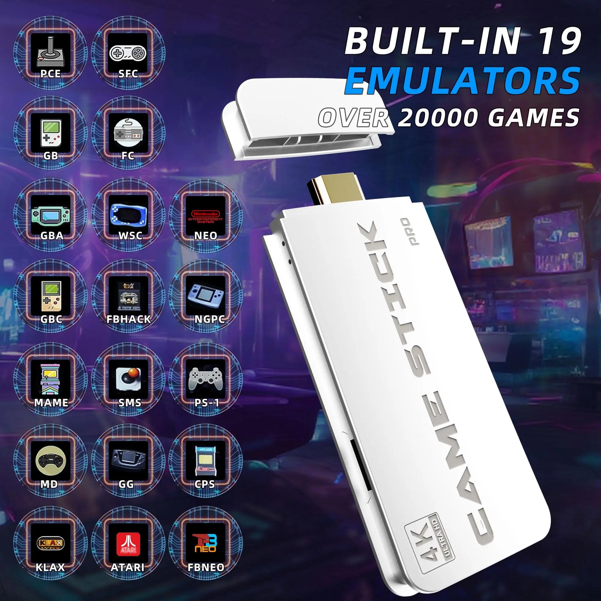 M15 Video Game Console 2.4G Wireless Dual Controller Gamepad Game Stick 64GB 15000+ Retro Classical Games Family Gift