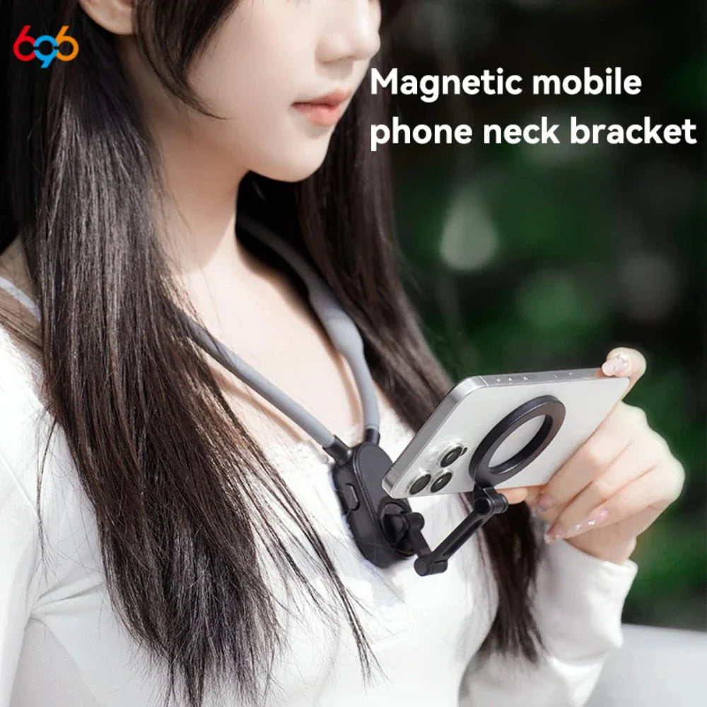Portable Magnetic Neck Halter Mobile Phone Holder For IPhone 16 15 14 13 For Huawei For Samsung FOR Xiaomi Selfie Stand Bracket