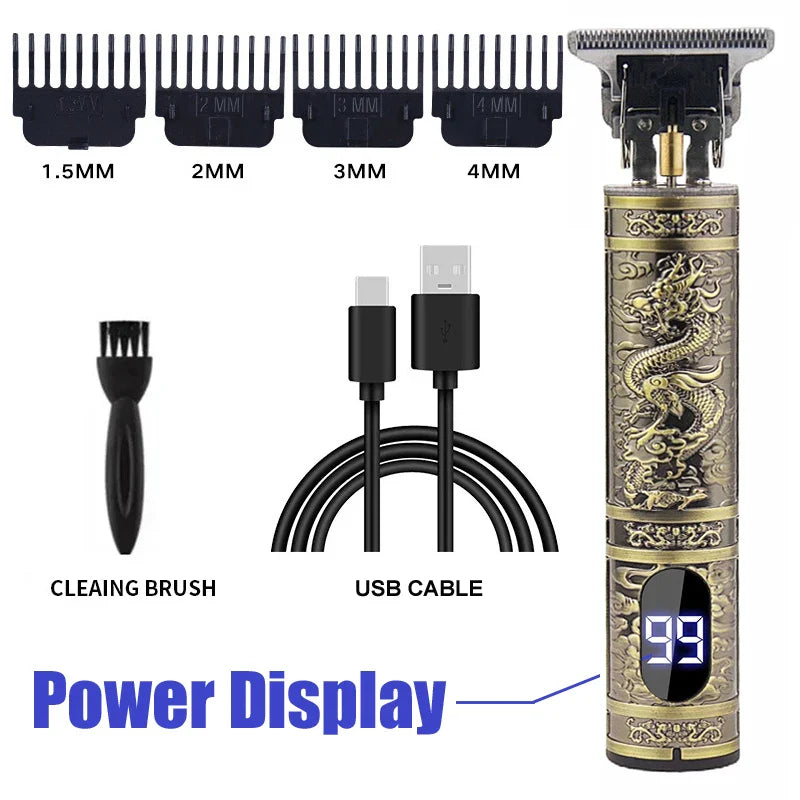 Carving T9 Vintage Professional Electric Hair Cutting Machine USB Rechargeable Portable Shaver Trimmer For Beard Care Best Gift