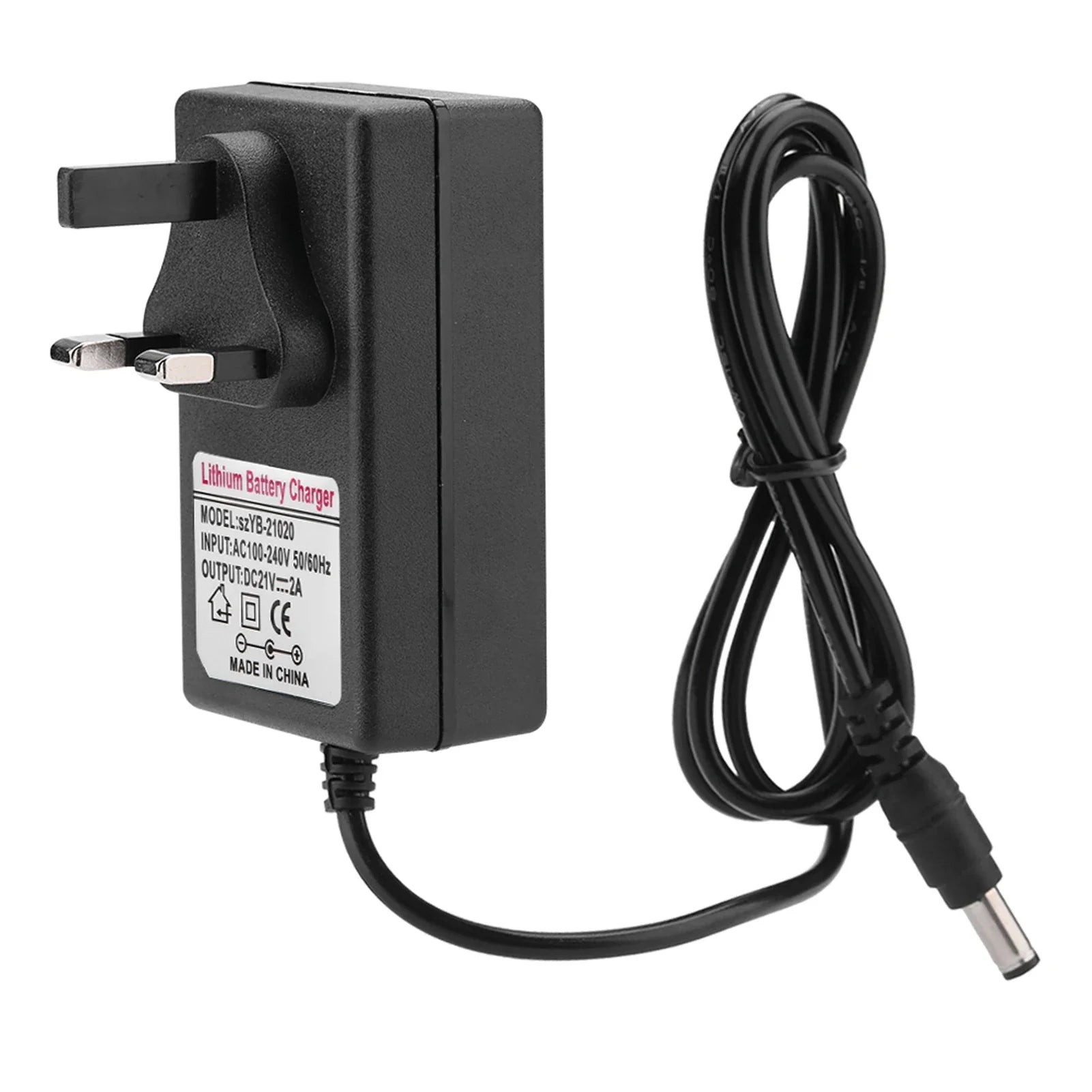 AC 100-240V DC 21V 2A Safe Charge Power Supply Adapter Lithium ion Battery Charger UK Plug