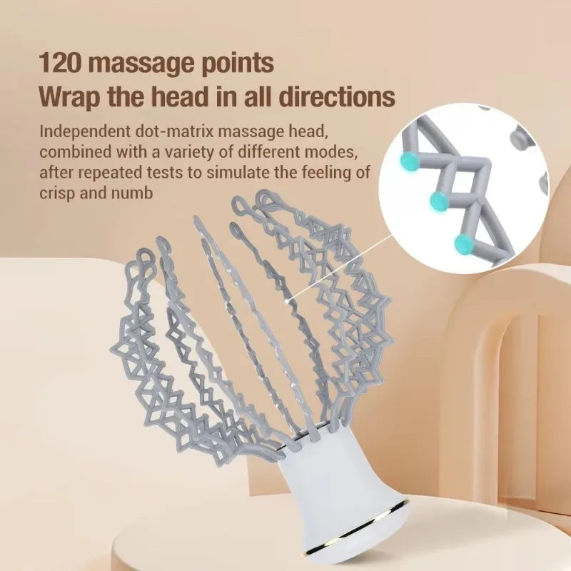 12 Claw Octopus Electric Head Massager Therapeutic Head Scratcher Relief Stress Relief Fatigue Blood Circulation Hair Massage
