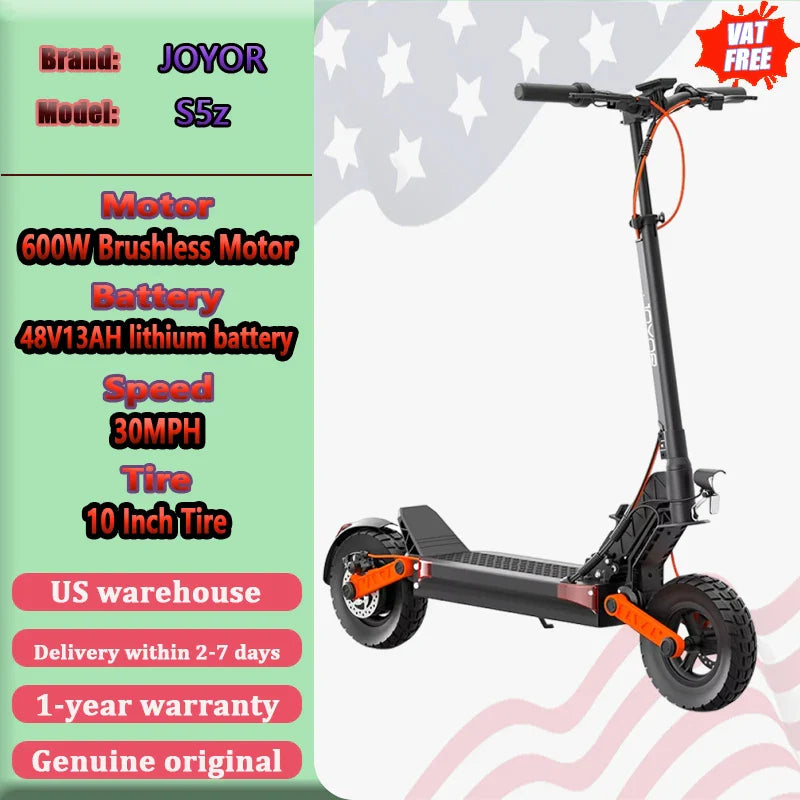 JOYOR S5z Electric Scooter 600W Motor 48V13AH Battery With Turn Signal E-Scooter Adult City Commuter Fold Travel Scooter 10 inch