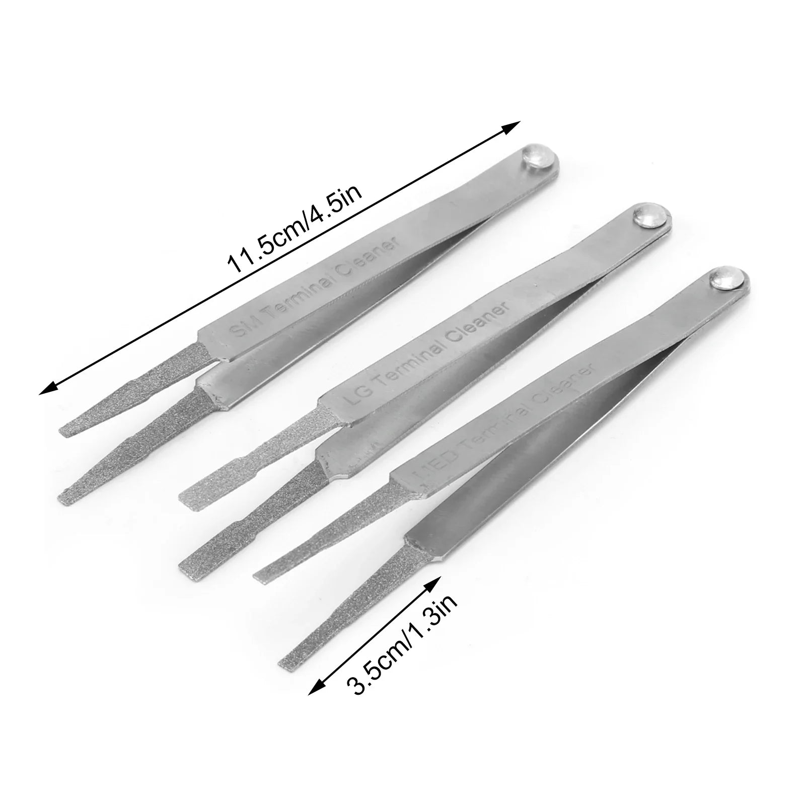 3PCS Electrical Connector Tweezer Terminal Cleaner Set Auto Repairing Hardware Tool for Small Electrical Spade Pin Connector
