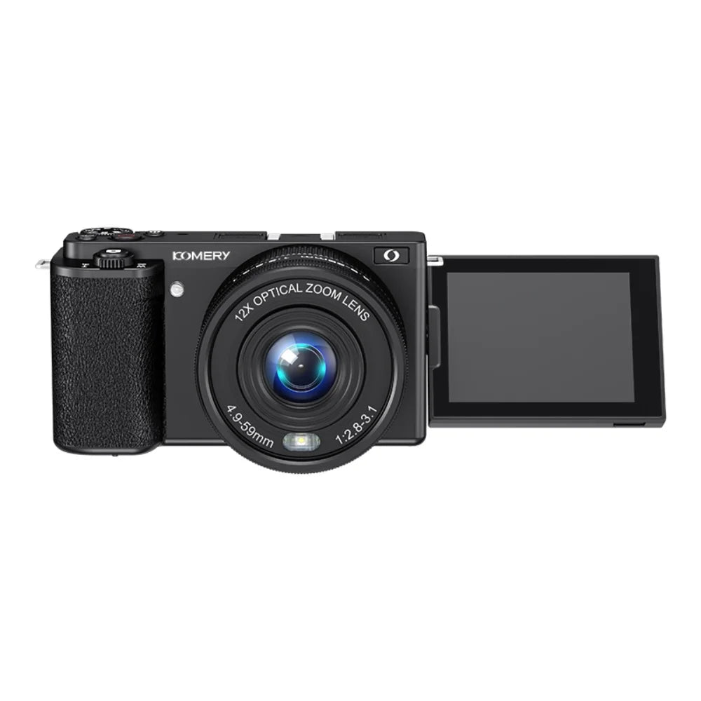 12X Optical Zoom 4K 64MP Digital Selfie Camera Flip Screen Vlog Camcorder Video Recorder photographic Camera Livestream Webcam
