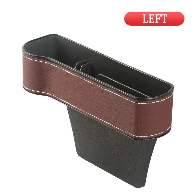 1Pc Leather Car Seat Gap Storage Box Phone Keys Organizer Auto Seat Crevice Storage Filler Munti-functional Auto Organizer