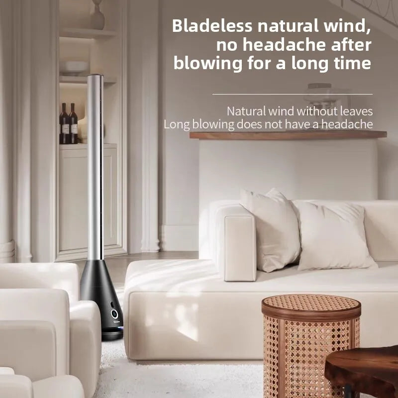 2025 NewHousehold Bladeless Fan Mute Energy-Saving Remote Control Wide-Angle Air Supply Adjustment Safety Anti-Pinch Hand Office