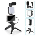 Smartphone Vlogging Kit With Tripod Phone Holder Mini Microphone LED Fill Light Starter For Live Stream Video YouTube