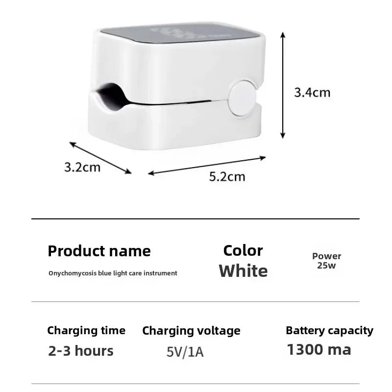 Nail Fungus Cleaning Light Device for Onychomycosis USB Charge Nail Fungus Laser  Infrared Blue Light NailSalon