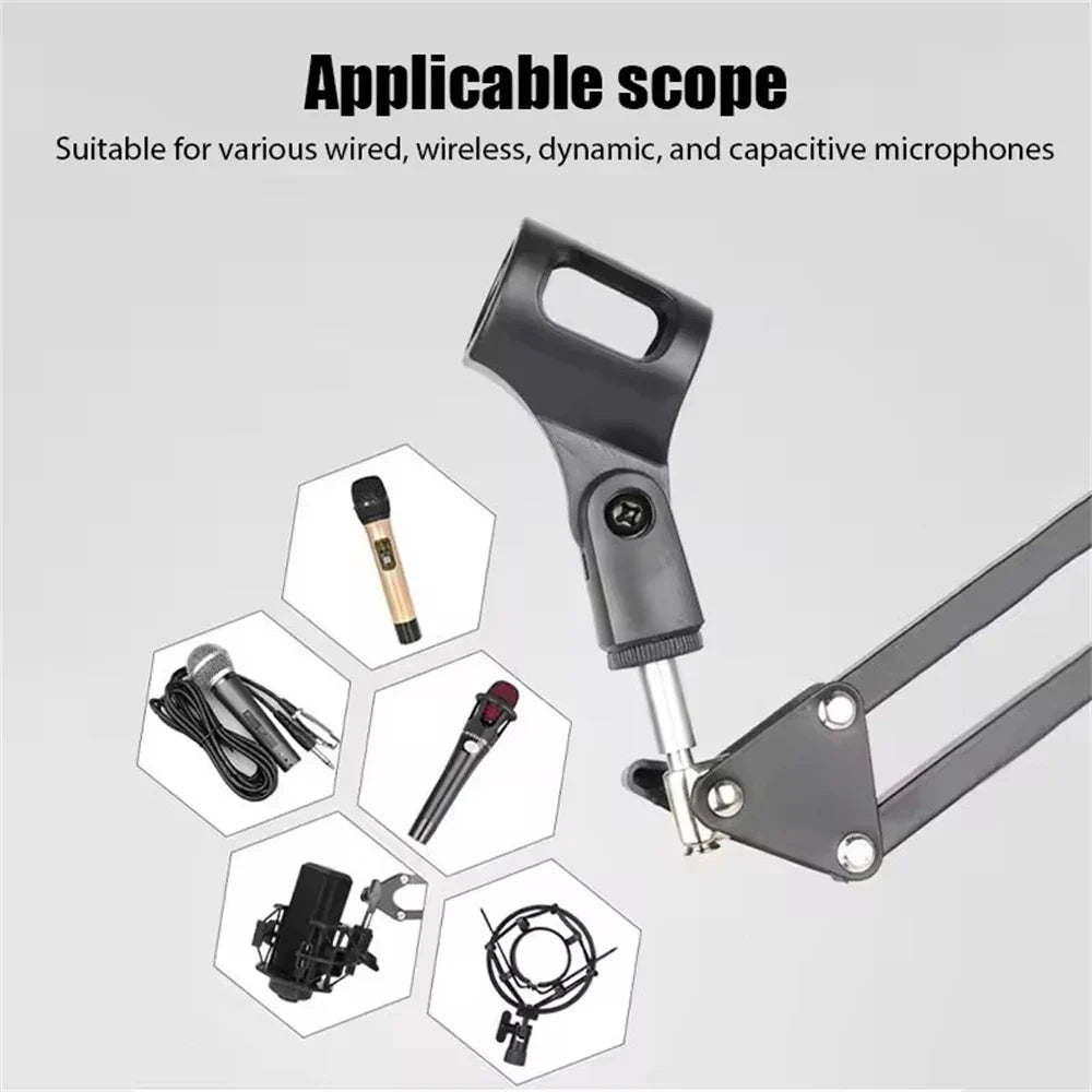 BSLIUFANG Professional Flexible Scissor Arm Microphone Stand – Adjustable Desktop Boom Holder for Podcast/Streaming/Youtube