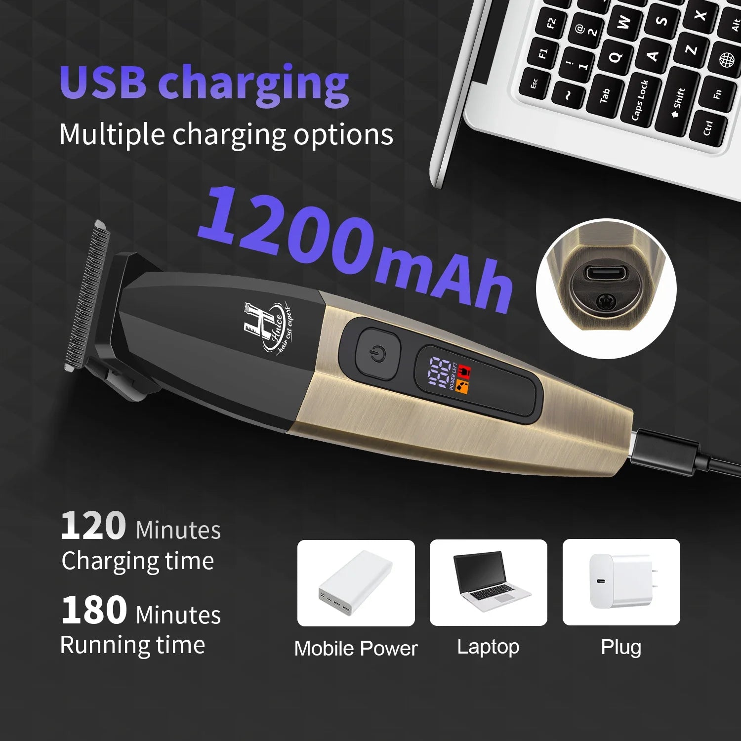 HNICE Hair cutting machine hair trimmer for men Professional Electric Hair Clippers Salons Barbershop Rechargeable accessories
