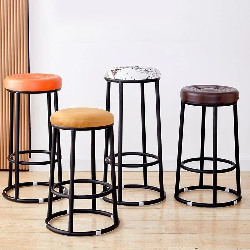 Living Room Bar Furniture Ergonomic Semi-bar Chair Restaurant Chairs Nordic Rotatable Kitchen Island Upholstered Bar Stools