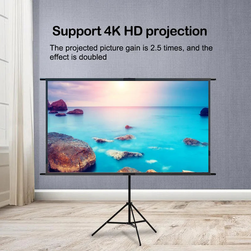 Single triangle bracket projection screen, easy to install, suitable for projection use in bedrooms, offices and other occasions