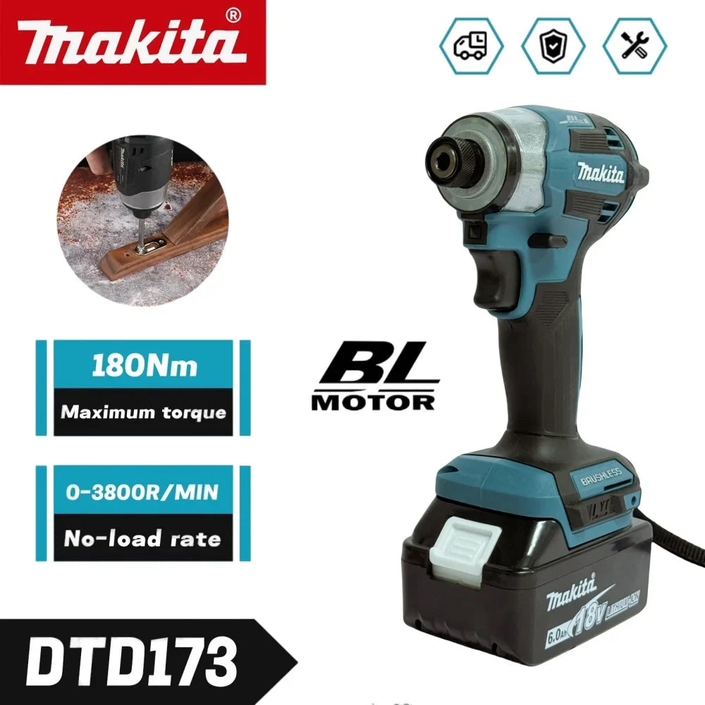 Makita DTD173 18V Cordless Impact Driver - Brushless Original Genuine Impact Screwdriver for Professional Use,drill for concrete