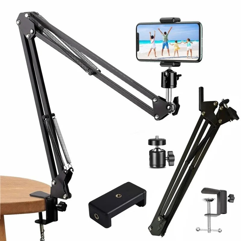 BSLIUFANG Flexible stand desktop bedside phone holder lazy person stand for tripod optional 360° rotating ball head and remote