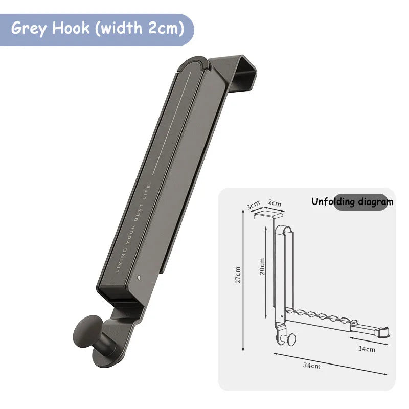 1/2pcs Folding Wall Hook portable drying rack Hidden Robe Towel Coat Hook door back hooks Expandable Sticky Towel Hanger