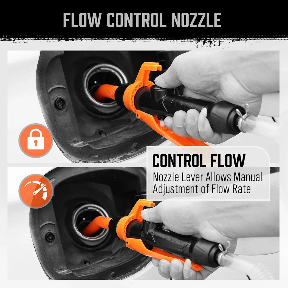 2025 Battery Powered Transfer Pump Motorcycle Car Gas Oil Pump With Flow Control Nozzle Liquid  Gasoline Pump Filter Design