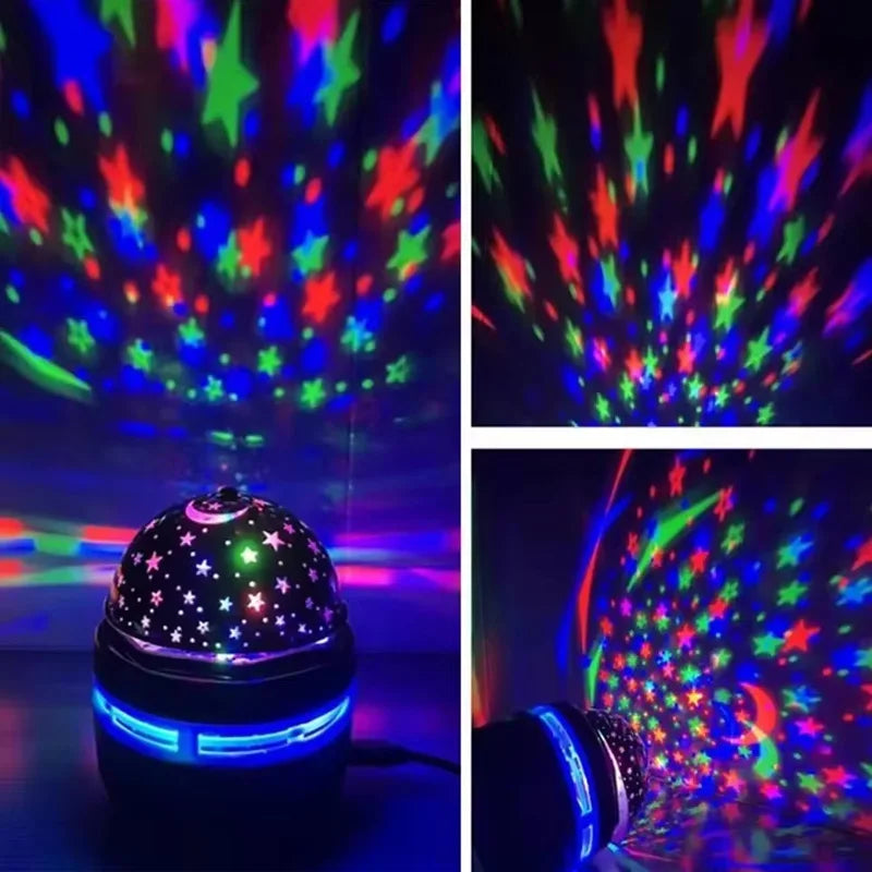1/3PCS LED Starry Night Light Remote Control Rotating Star moon Projection Lamp USB Plug-in Magic Ball Stage Atmosphere Decor