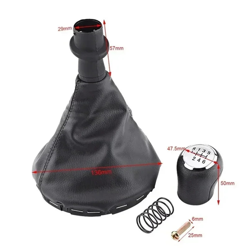 For VW Transporter Multivan Caravelle T5 2003 2004 2005 2006 2007 2008 2009 2010 Car 6 Speed Gear Stick Shift Knob Leather Boot