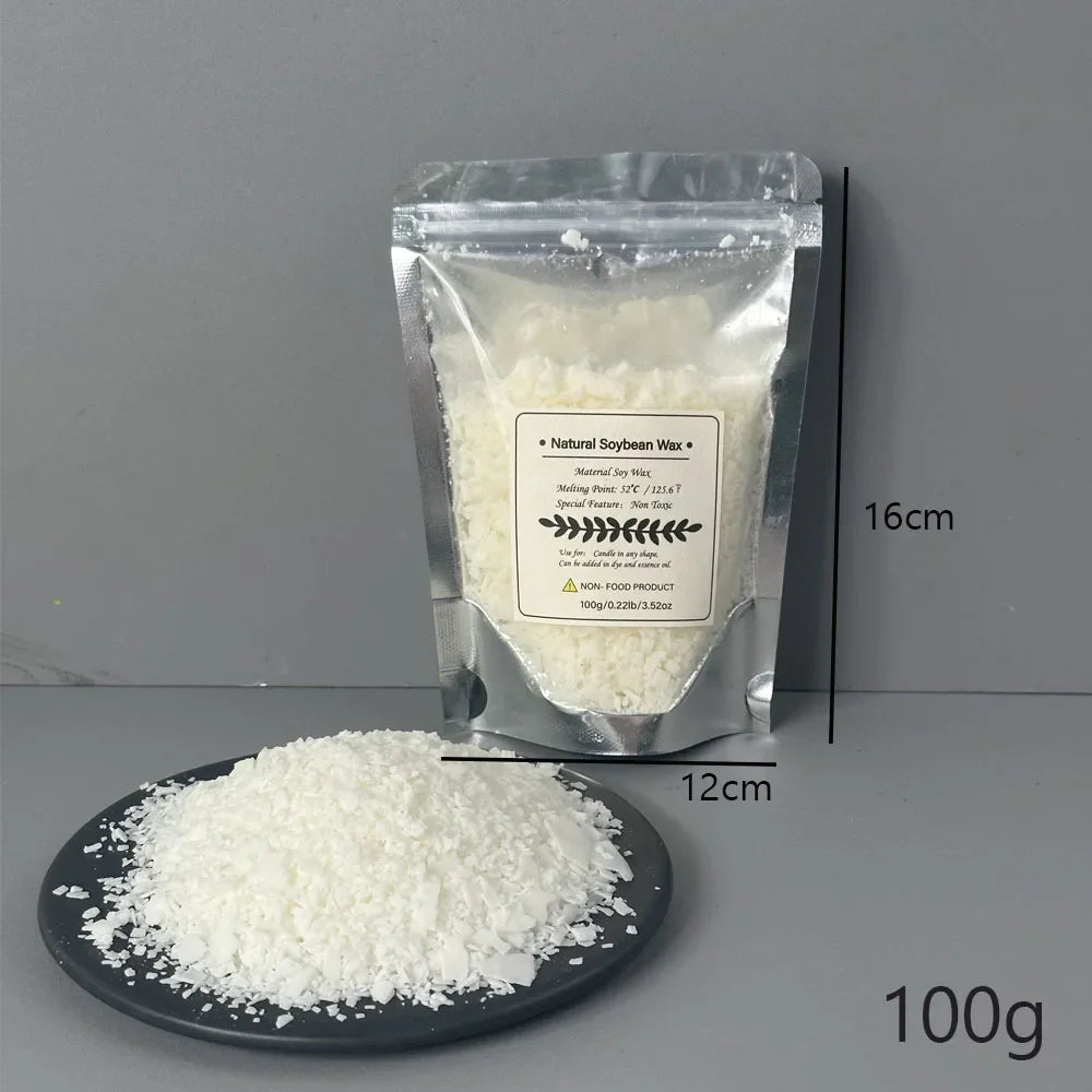 1000/500/250/100g Natural Soy Wax For DIY Handmade Candles Crafts 100% Additive-Free Scented Candle Raw Material Making Kit