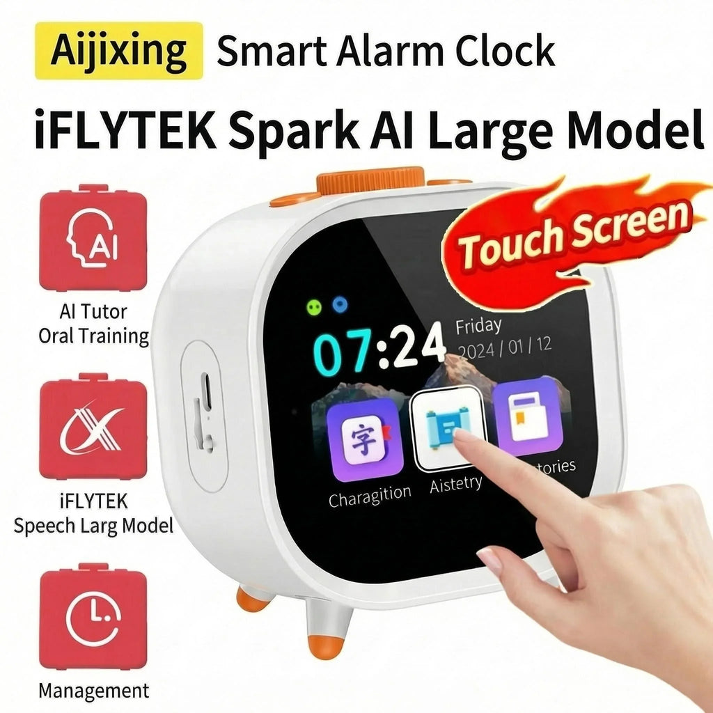 AI Smart Alarm Clock Talking Buddy Educational Toy for Kids Music/Stories Player Pomodoro Timer Cool Robot Gift for Boys Girls