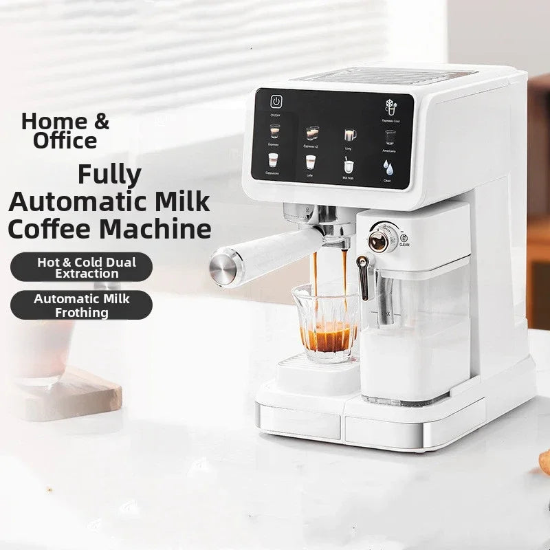 220V Touch Screen Coffee Machine for Home 20Bar Espresso Maker with Milk Frother Automatic Coffee Brewer Energy Saving